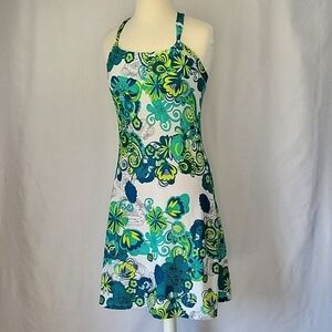 Prana Quinn Paisley Floral Athleisure Dress Green Size Small